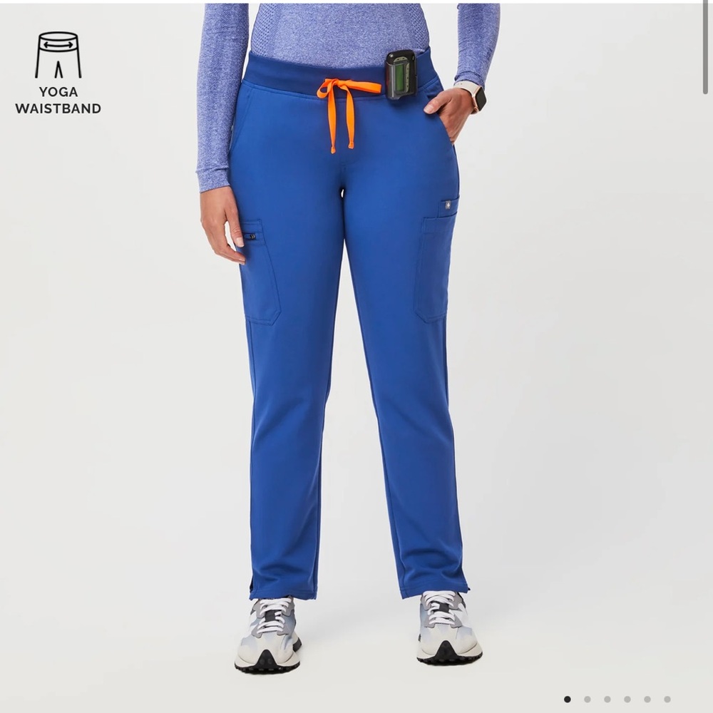 Winning Blue High Waisted Yola Skinny Scrub Pants